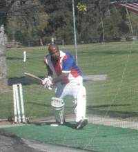 Tyler practicing at the nets